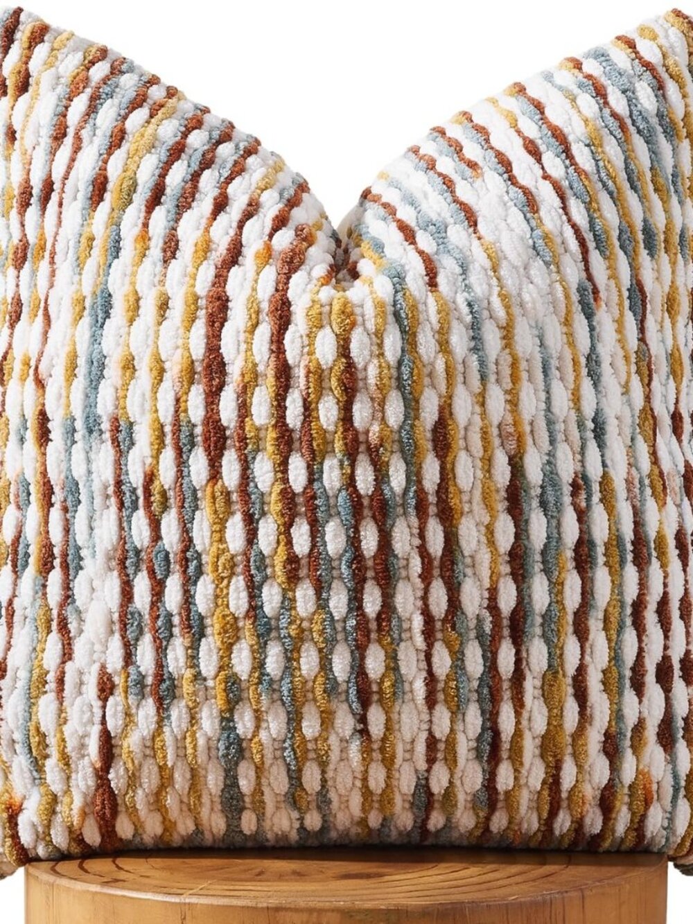 Boho Chenille Pillow Cover,18 x 18-Inch Brown